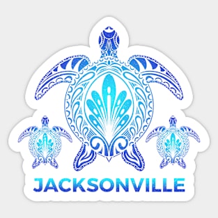 Vintage Jacksonville Florida FL Ocean Blue Sea Turtle Souvenirs Sticker